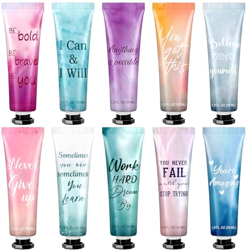 Leelosp 10-Pack Motivational Hand Cream Gift Set, Travel Size Lotion