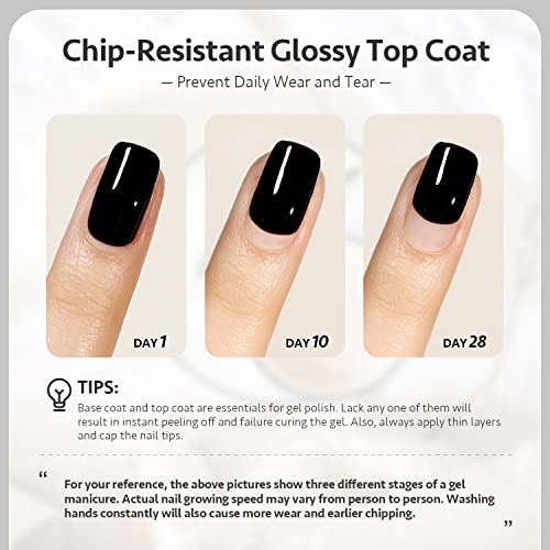 GAOY No Wipe Top Coat for Gel Nail Polish - 16ml High Gloss Finish