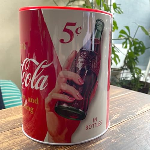 Coca-Cola Round Utensil Holder - Red, 5" Diameter, 6.5" Height