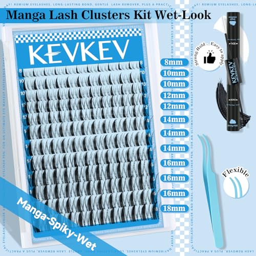 KevKev Fairy Manga Lash Clusters Kit Anime Eyelash Extensions with Spikes - Variation 01