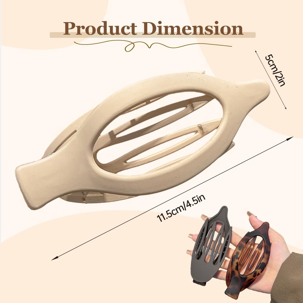 Flat Claw Clips for Women, French Flat Hair Clips for Women Hair, No-Slip Grip Hair Styling Accessories for Women Girls Daily Use (C)