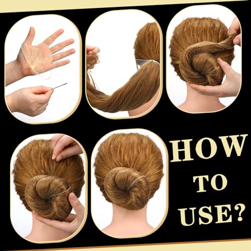 Beige Hair Nets for Women - 400 Pack, 20 Inch Elastic Bun Nets