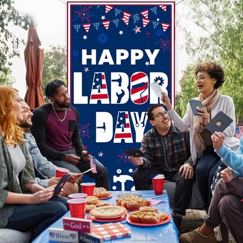 Labor Day Door Banner Sign - 72x36 Inches, Indoor/Outdoor Decoration