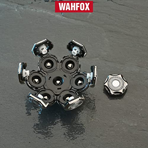 WAHFOX Universal 7-Blade Electric Head Shaver Replacement Heads (7D Silver)