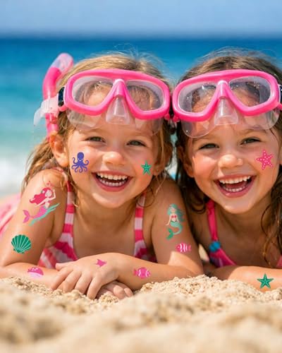 Mermaid Temporary Tattoos for Kids - 106 Waterproof Designs
