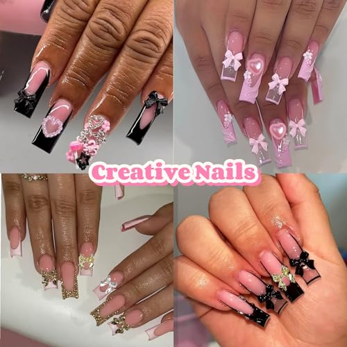 3D Nail Charms Kit with Bow and Flower Designs - 14 Grids