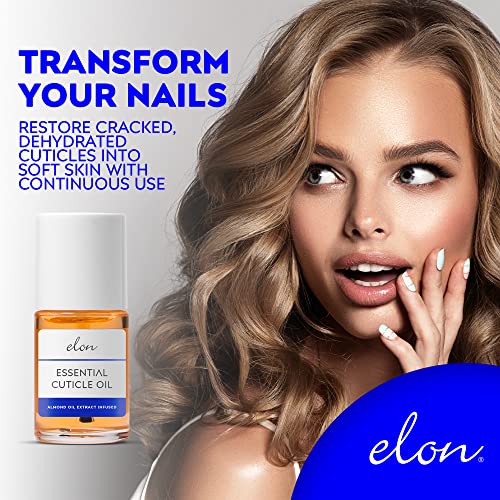 Elon Cuticle Oil with Almond, Jojoba & Vitamin E - 0.5 oz Nail Treatment
