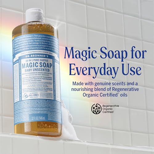 Dr. Bronner's Baby Unscented Pure-Castile Liquid Soap, 32 oz