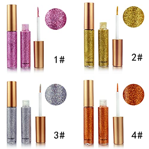 Glitter Eyeliner - Waterproof Long-Lasting Liquid Eye Makeup