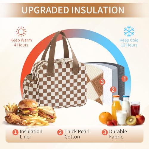 SODEER Insulated Corduroy Lunch Bag - Leakproof Cooler for Adults