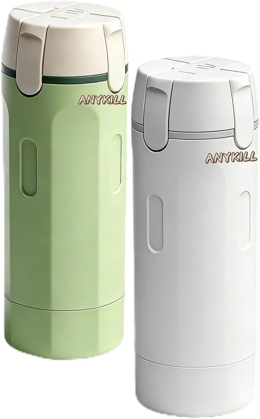 Travel Dispenser Bottle - 4 in 1 Leak-Proof Toiletries Container | Compact Shampoo & Conditioner Set (White)
