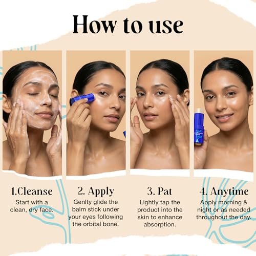 Fragrance Free Under Eye Balm Stick - 2 Pack, 20g Each | Hydrating & Brightening Stick with Retinol, Aloe Vera, Vitamin E