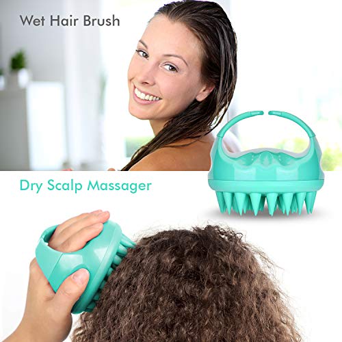 SAVION Scalp Massager Brush for Stress Relief & Dandruff Removal