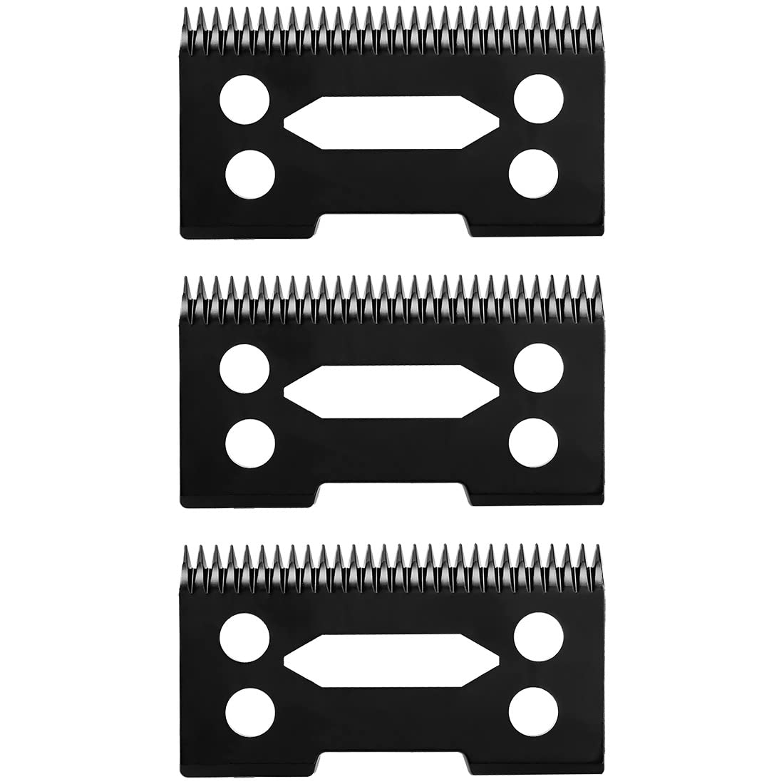 MAWAER 3 PCS Black PRO Hair Clipper Replacement Ceramic Blades fit Wahl Magic Clip Senior Cordless Clipper