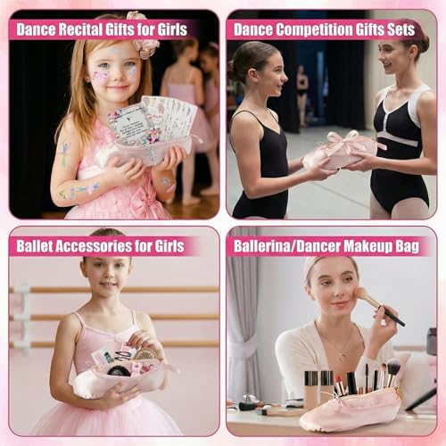 CECKQUE Ballet Pointe Shoe Makeup Bag P-Set for Girls Dance Recital Gift