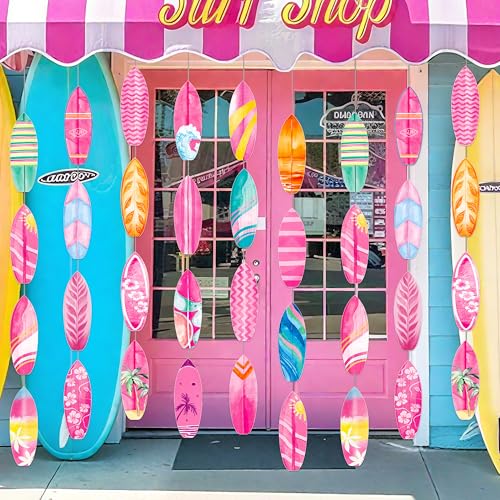Vintage Surfboard Hanging Garlands - Set of 6 for Summer Parties
