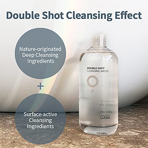 Luoki Double Shot Micellar Cleansing Water, Hypoallergenic Makeup Remover 500ml