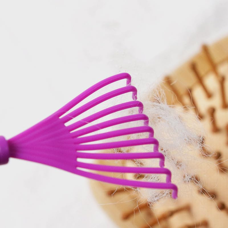Hair Brush Cleaner - 4Pcs Plastic Detangling Comb Set for Normal & Relaxed Hair | Oval Shaped, Unscented Tool