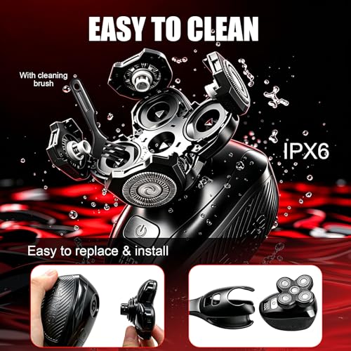 Back Shaver for Men, Rechargeable Electric Back Shaver with Long Handle,Full Body Hair Trimmer&Groomer Kit with Replaceable Shaving Heads