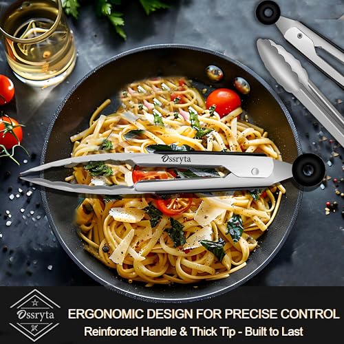 Ossryta Stainless Steel Tongs Set of 3 - Heavy Duty Locking Design
