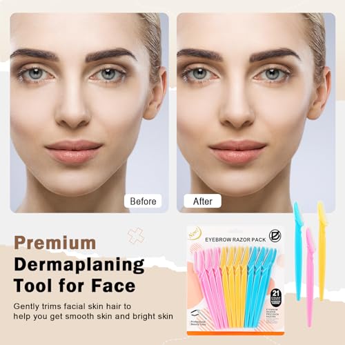 21PCS Eyebrow Razors & Trimmers - Facial Hair Removal Tool