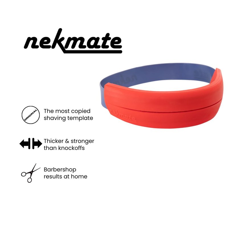 NEKMATE The Original Neckline Shaving Template | Hair Cutting Guide for Self Haircut | DIY Self Haircutting System | Shave the Back of Your Neck | Durable High-Grade Silicone Stencil