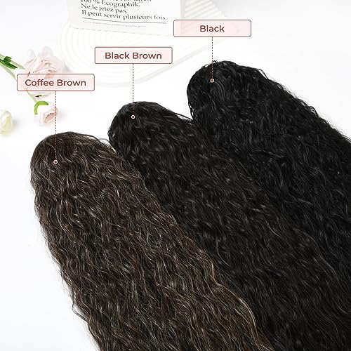 LONAI 34" Black Wavy Drawstring Ponytail Extension - Natural Look
