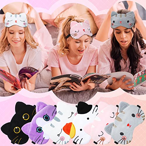 Wesiti 12-Piece Sleepover Party Favor Set with Plush Eye Masks & Spa Headbands