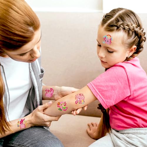 Kids Axolotl Temporary Tattoos - 96pcs, Safe & Removable Party Favors