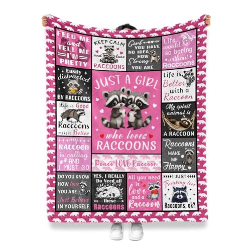 Cozy Raccoon Plush Throw Blanket - 50"x60" for All Seasons