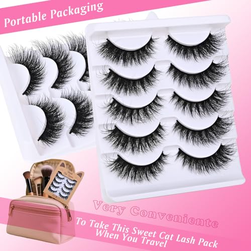 Hiklasy SinuVelve 5D Wispy Cat Eye Fake Mink Lashes - 14mm