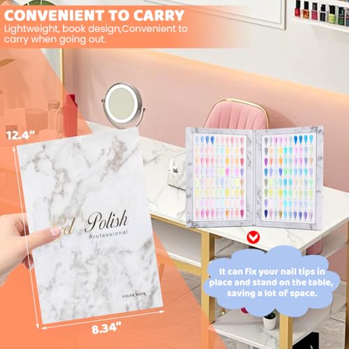 Axrivonte Nail Color Display Book - 160 Tips Organizer, Grey