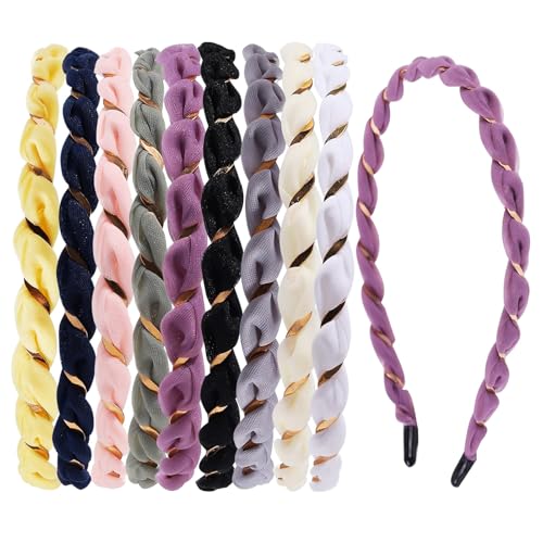 ZIRICHER Thin Metal Spring Headbands for Women - Multicolor Wavy Hair Hoop