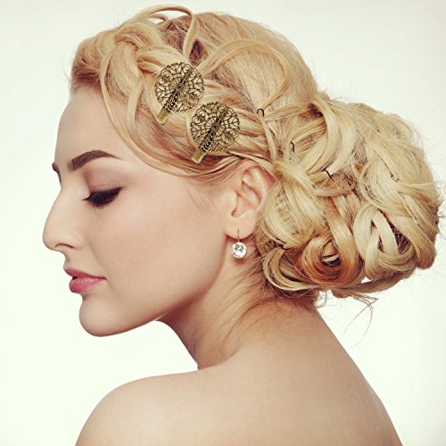 22-Piece Vintage Bronze Hair Clip Set: Leaf, Flower & Butterfly Barrettes