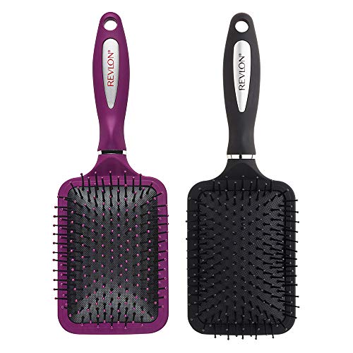 Revlon Straight & Smooth Paddle Hair Brush Set - Black & Berry