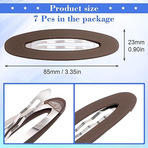 7pcs Matte Snap Hair Clips for Women, Non-Slip Oval Hair Barrettes