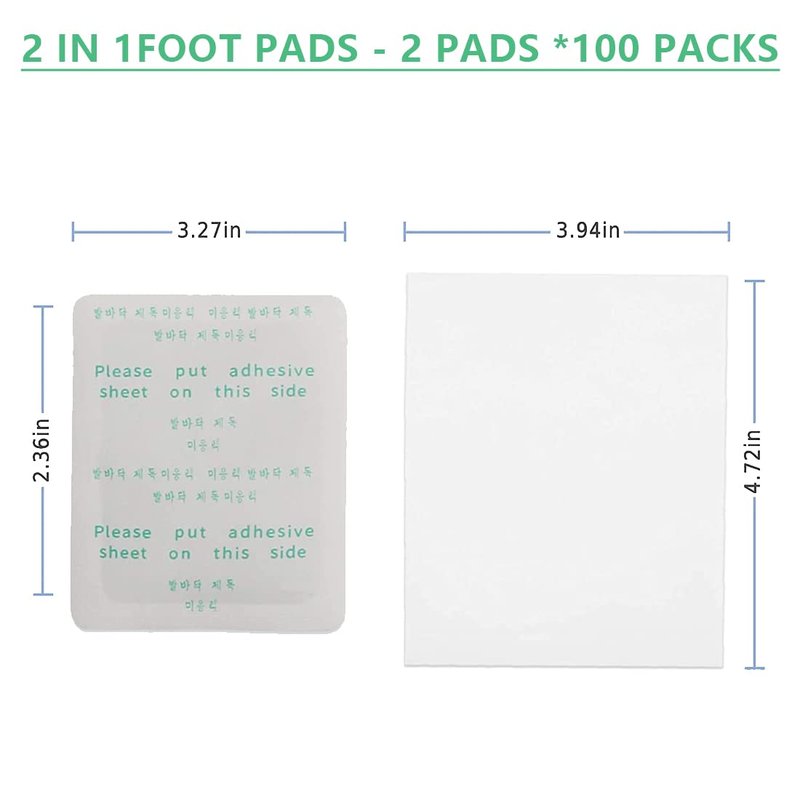 100PCS Natural Bamboo Vinegar Foot Pads Foot and Body Care | Deep Cleansing Foot Paches for Stress Relief, Better Sleep Suitable for Travel or Home Use