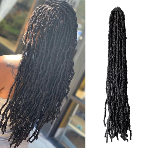 RAYIIS 36 Inch Fake Locs Crochet Hair - 8 Pack Middle Size Synthetic Braids