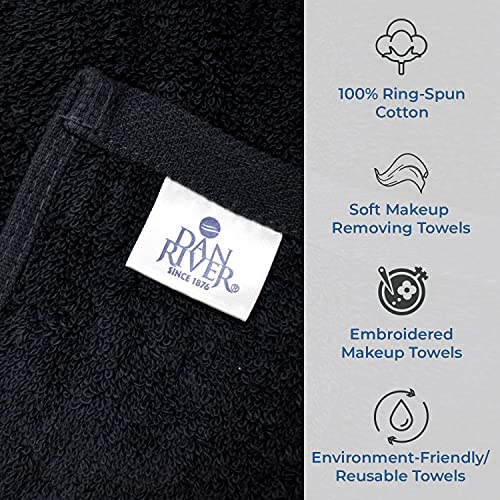 Hello Beauty Black Makeup Towels Pack of 6 - Ultra Soft Reusable Face Cloths