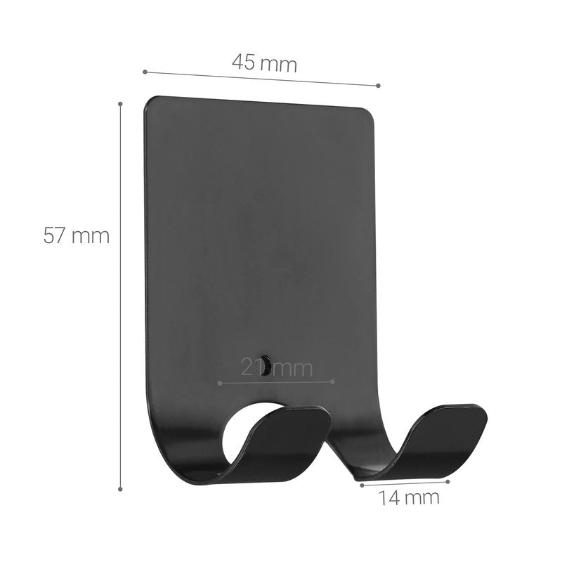 kwmobile 2x Razor Holder- Self-Adhesive Stainless Steel Shaver Wall Mount - Bathroom Organizer for Showers - Black/Silver