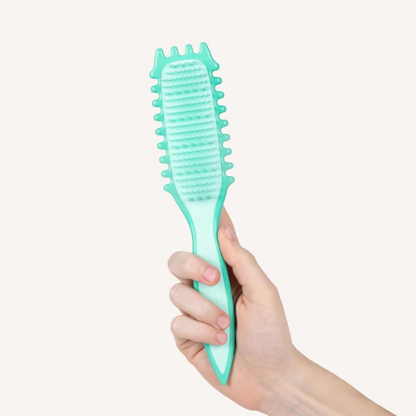 Bounce Curl EdgeLift Brush - Define & Detangle Curly Hair | Soft Flexible Bristles for Fine or Bleached Hair - Teal