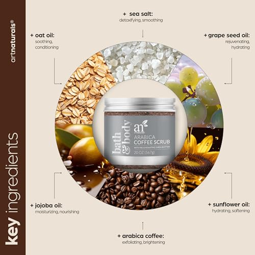 ArtNaturals Arabica Coffee Body Scrub - Exfoliating Moisturizer for Skin, Cellulite & Aging - 20 oz