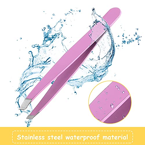 Maitys 30-Piece Stainless Steel Slanted Tip Precision Eyebrow Tweezers