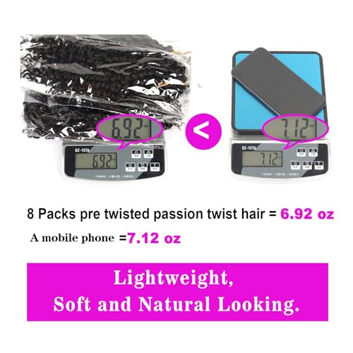 Pre-Twisted Passion Twist Hair 14 Inch 1B - 2 Pack Crochet Hair