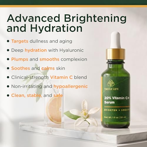 Tree of Life Vitamin C+ Serum for Face - 1 Fl Oz, Dark Spot Remover