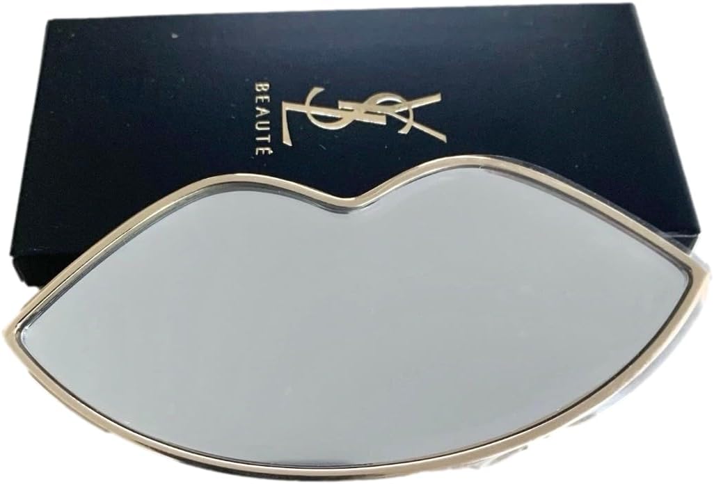 Yves Saint Laurent KISS Lips Compact Makeup Mirror - Small Pink Fashion Mirror (4" L x 2" H)