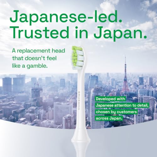 Brushmo White Diamond-Shape Toothbrush Replacement Heads, 8 Pack, Compatible with Philips Sonicare, Medium Firm Bristles