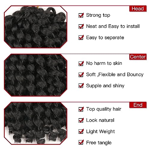 Jumpy Wand Curl Crochet Hair 8 Inch 20 Strands/Pack 75g XTREND 3 Packs