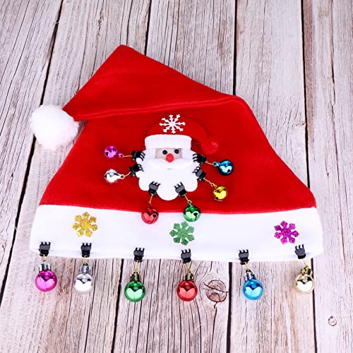 JOVITEC 24-Piece Christmas Beard Ornaments Set with Bells & Clips