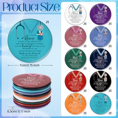 10-Pack Nurse Appreciation Compact Mirrors - Portable Pocket Gift Set